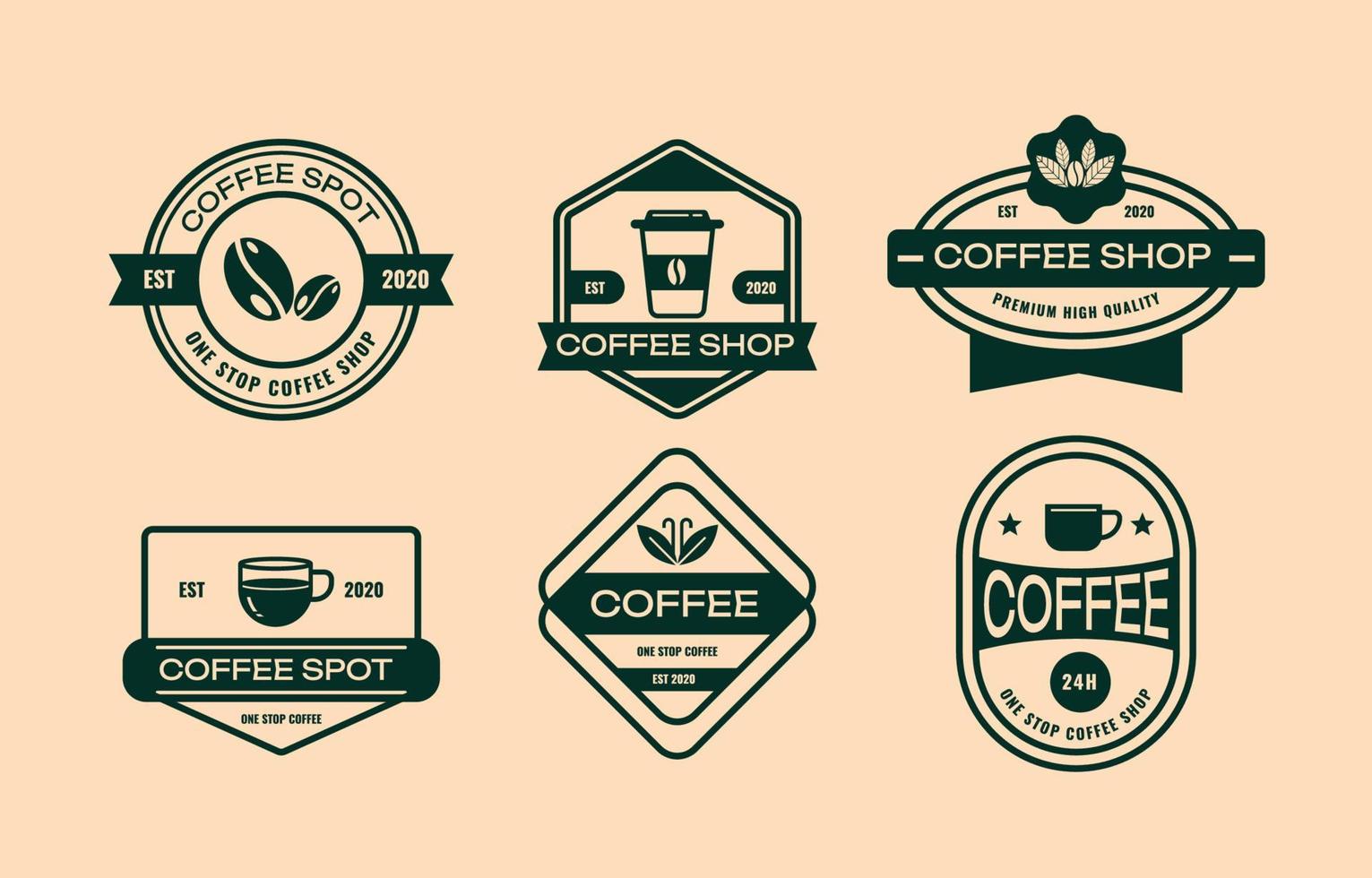 Vintage-Kaffee-Logo-Set vektor