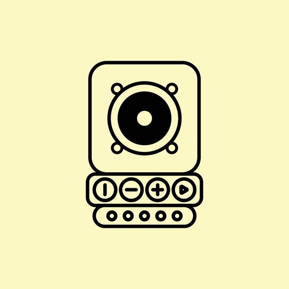 elektronisk högtalare vektor logotyp ikon.