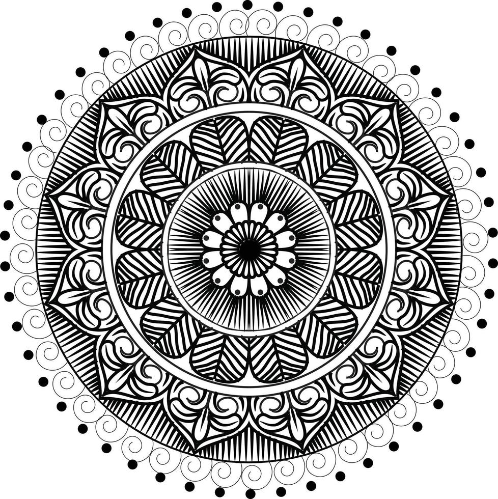 Schwarz-Weiß-Mandala vektor