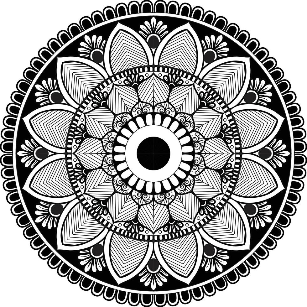 Schwarz-Weiß-Mandala vektor