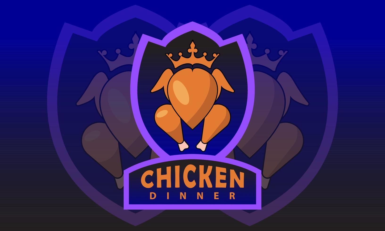 Esport-Logo-Vektor, gekröntes Hühnerfleisch vektor