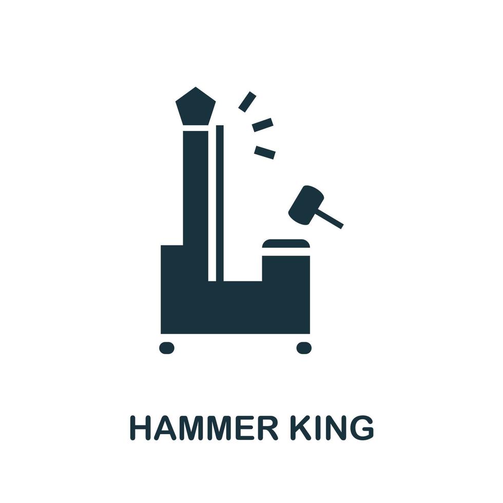 Hammer-König-Symbol. einfaches element aus der vergnügungsparksammlung. kreatives Hammerkönig-Symbol für Webdesign, Vorlagen, Infografiken und mehr vektor