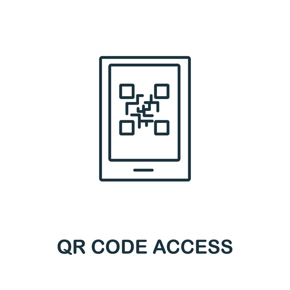 qr koda tillgång ikon från cyber säkerhet samling. enkel linje qr koda tillgång ikon för mallar, webb design och infographics vektor