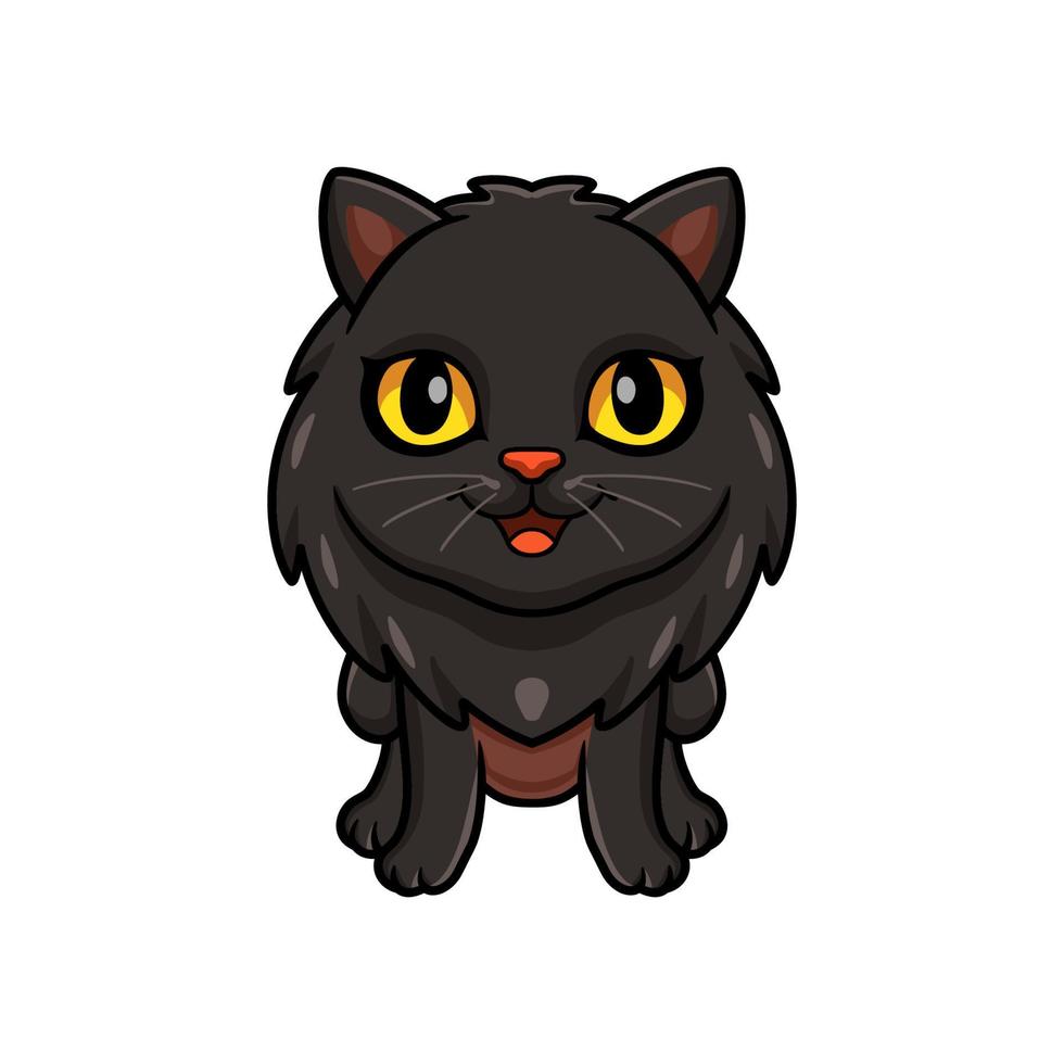 niedlicher Cartoon der schwarzen persischen Katze vektor