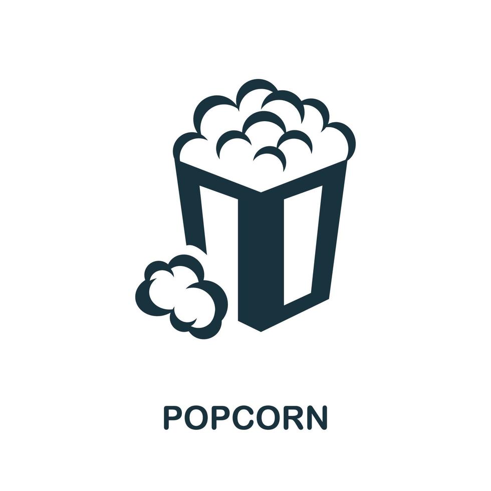 Popcorn-Symbol. einfaches Element aus der Kinosammlung. kreatives Popcorn-Symbol für Webdesign, Vorlagen, Infografiken und mehr vektor