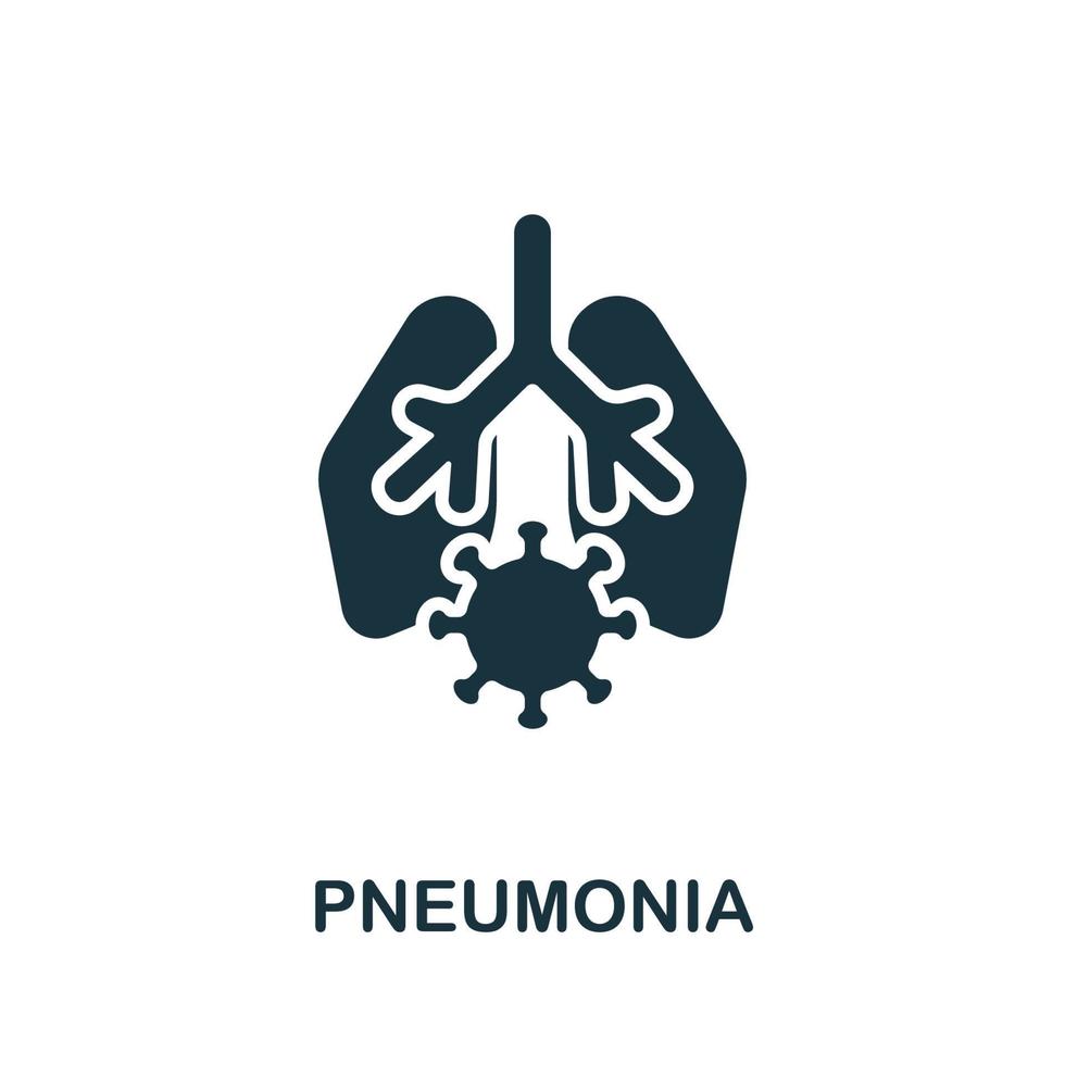 Symbol für Lungenentzündung. einfaches Element aus der Coronavirus-Sammlung. kreatives Lungenentzündungssymbol für Webdesign, Vorlagen, Infografiken und mehr vektor