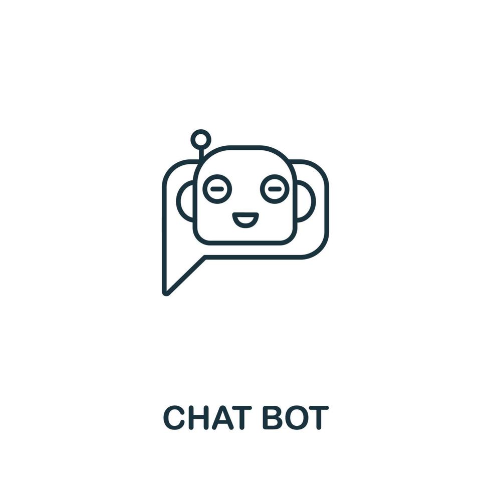 chatt bot ikon från artificiell intelligens samling. enkel linje chatt bot ikon för mallar, webb design och infographics vektor