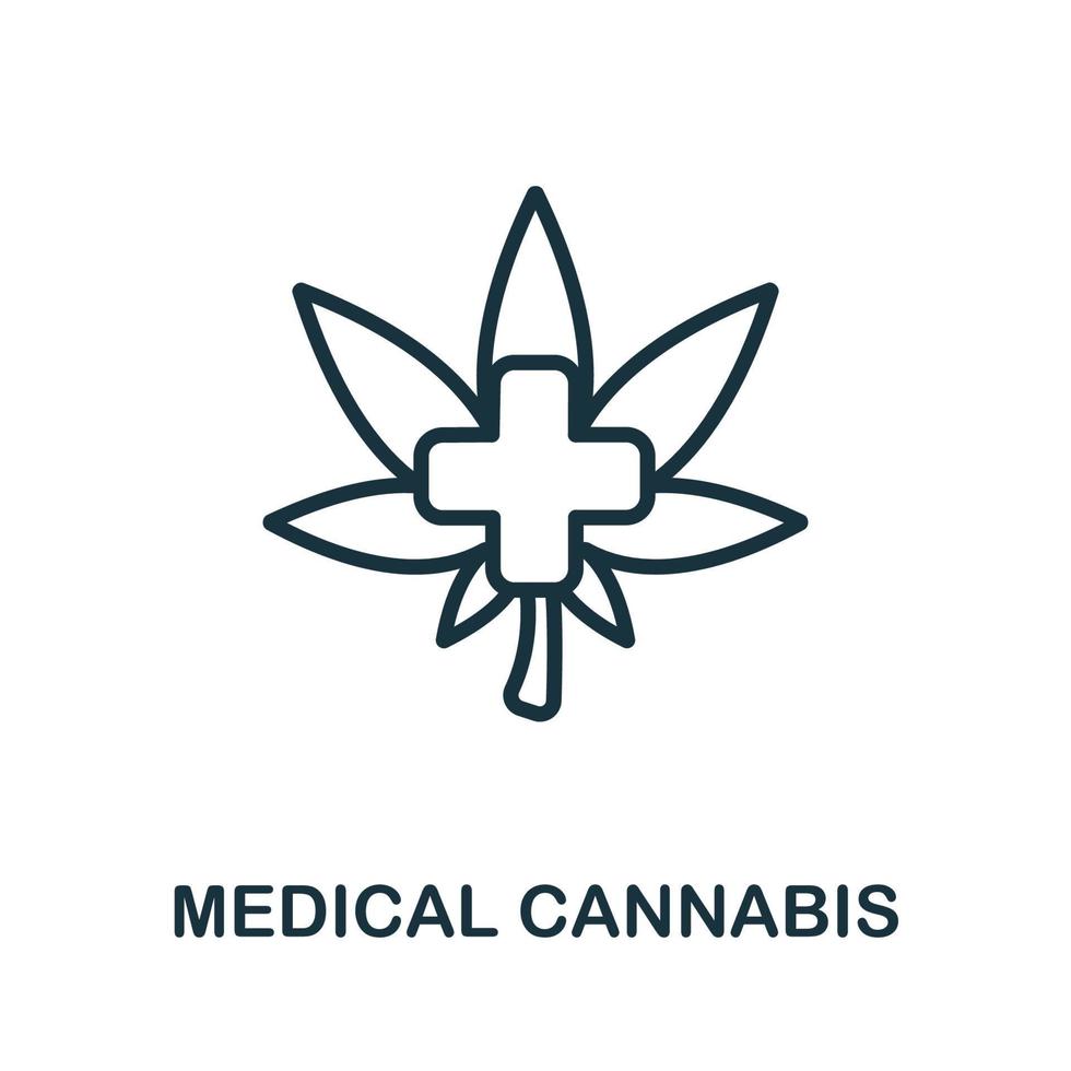 mdical cannabis ikon från alternativ medicin samling. enkel linje mdical cannabis ikon för mallar, webb design och infographics vektor