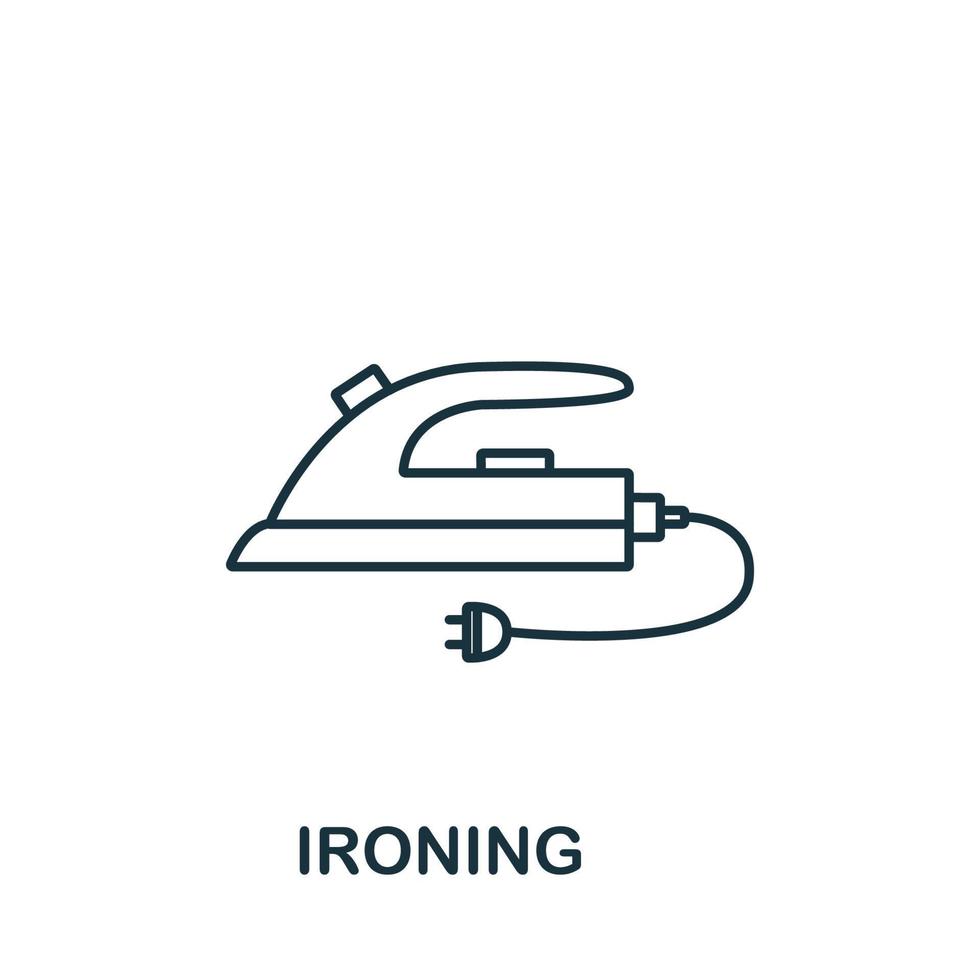 strykning ikon från rengöring samling. enkel linje element strykning symbol för mallar, webb design och infographics vektor