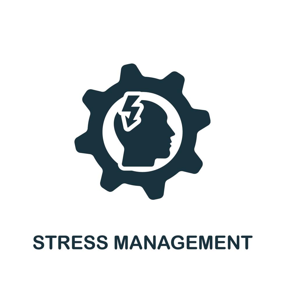 Symbol für Stressbewältigung. einfaches element aus der sammlung der unternehmensführung. Symbol für kreatives Stressmanagement für Webdesign, Vorlagen, Infografiken und mehr vektor