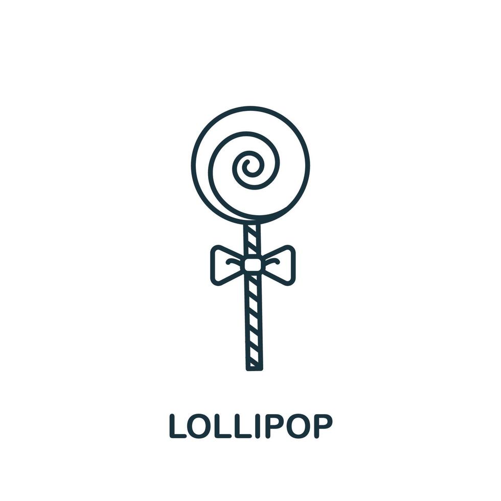 Lollipop-Symbol aus der Sammlung von Babysachen. einfaches Linienelement-Lollipop-Symbol für Vorlagen, Webdesign und Infografiken vektor