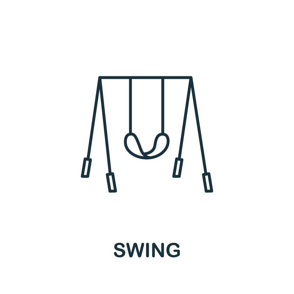 Swing-Symbol aus der Baby-Sachen-Kollektion. einfaches Linienelement-Schaukelsymbol für Vorlagen, Webdesign und Infografiken vektor