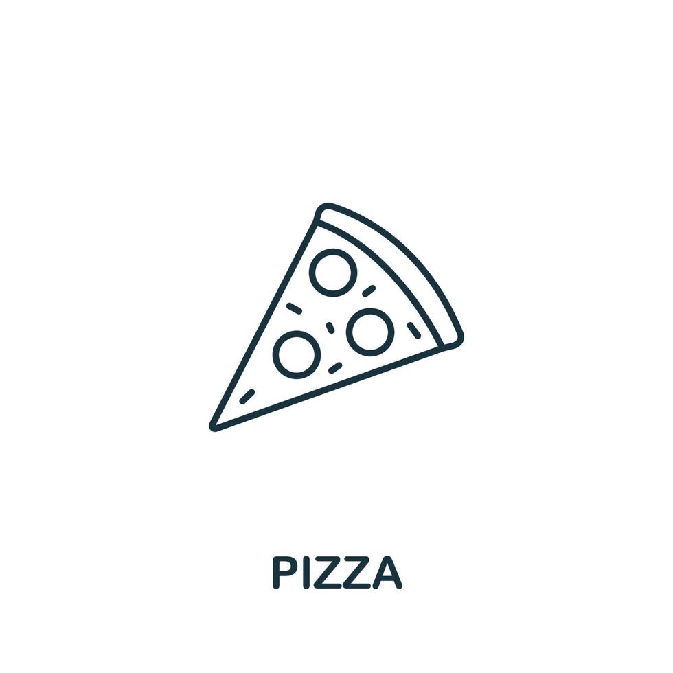 pizza-ikone aus der bäckereisammlung. einfaches Linienelement-Pizzasymbol für Vorlagen, Webdesign und Infografiken vektor