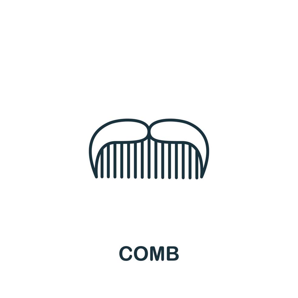 Kamm-Symbol aus der Friseurkollektion. einfaches Kammsymbol für Linienelemente für Vorlagen, Webdesign und Infografiken vektor