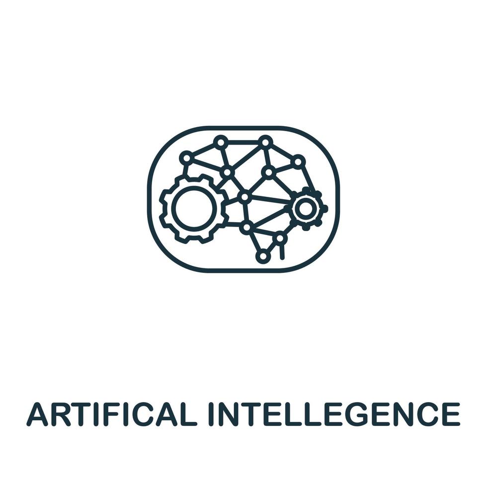 artificiell intelligens ikon. enkel linje element artificiell intelligens symbol för mallar, webb design och infographics vektor