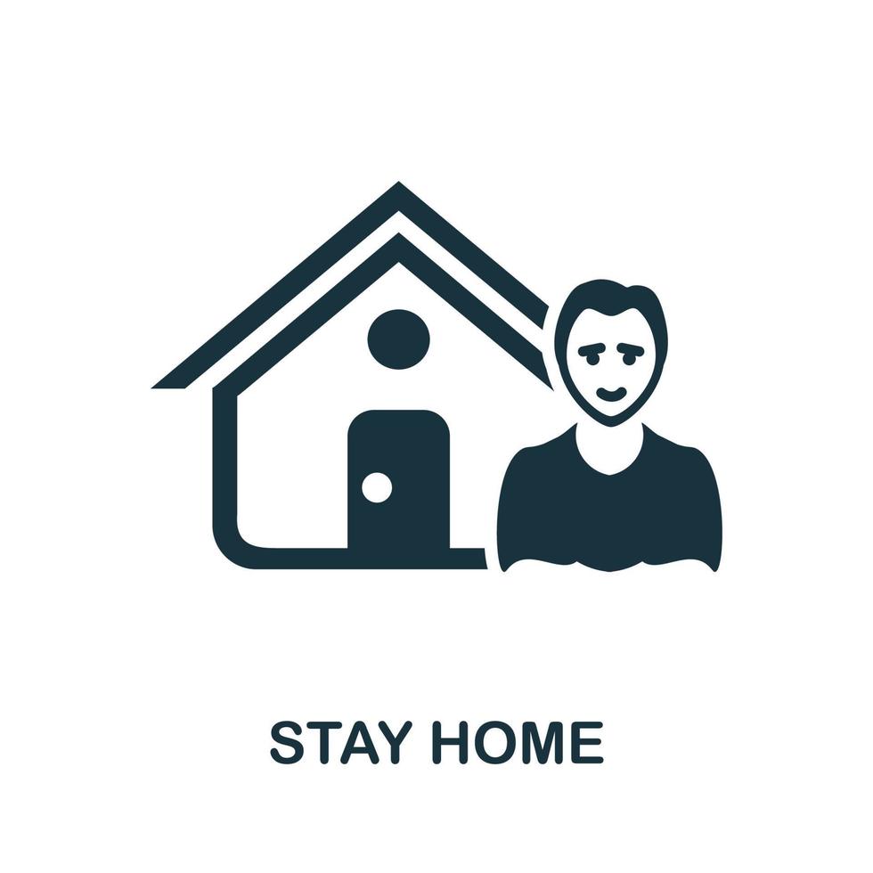 Bleib zu Hause Symbol. einfache illustration aus der coronavirus-sammlung. Creative Stay Home Icon für Webdesign, Vorlagen, Infografiken und mehr vektor