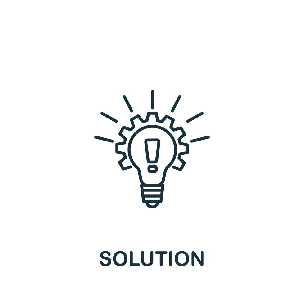 Lösungssymbol aus der Kundendienstsammlung. einfaches Linienelement-Lösungssymbol für Vorlagen, Webdesign und Infografiken vektor