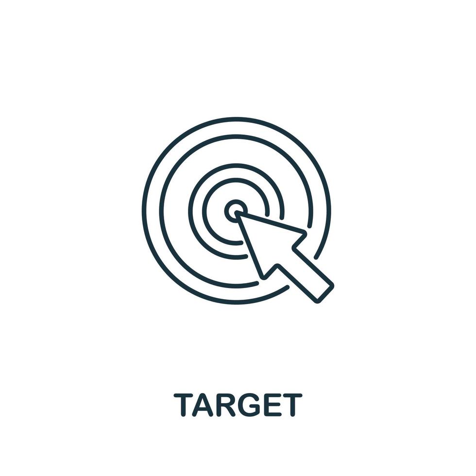 mål ikon från digital marknadsföring samling. enkel linje element mål symbol för mallar, webb design och infographics vektor