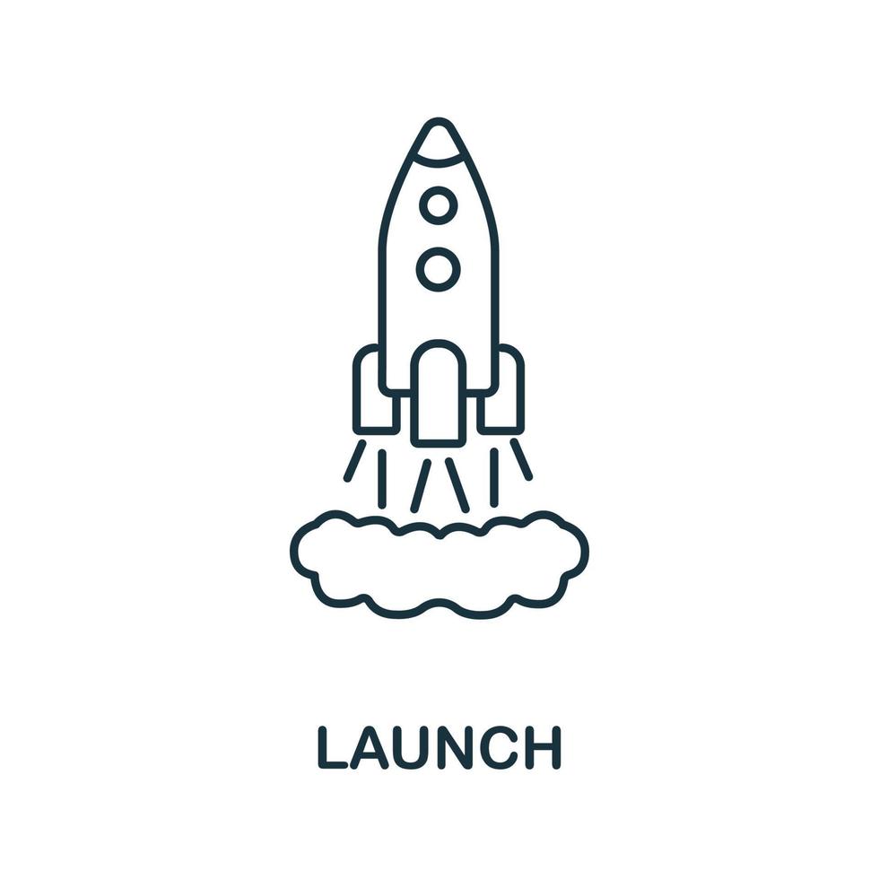 lansera ikon från crowdfunding samling. enkel linje lansera ikon för mallar, webb design och infographics vektor