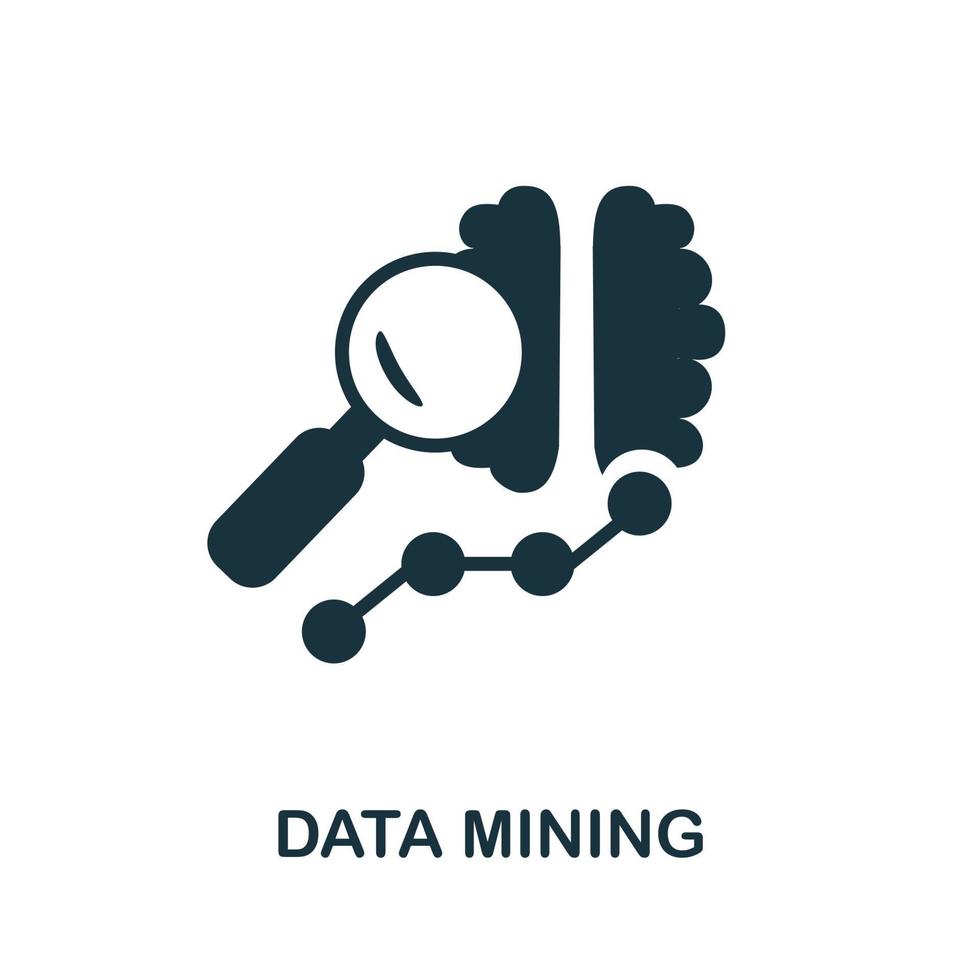 Data-Mining-Symbol. einfaches Element aus der Business-Intelligence-Sammlung. kreatives Data-Mining-Symbol für Webdesign, Vorlagen, Infografiken und mehr vektor