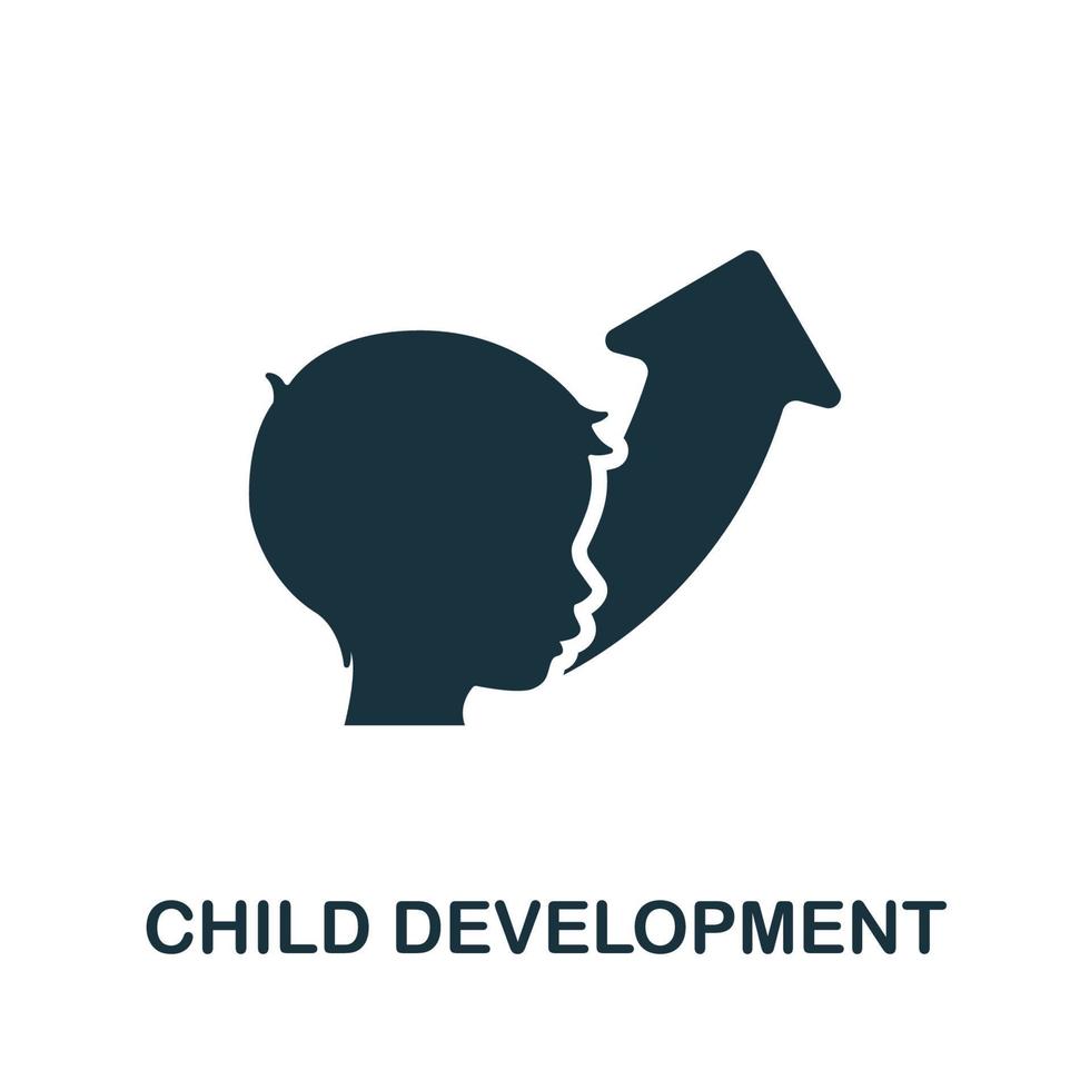 barn utveckling ikon. svartvit enkel barn utveckling ikon för mallar, webb design och infographics vektor