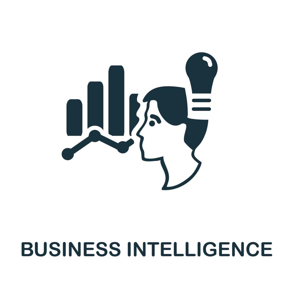 företag intelligens ikon. svartvit enkel företag intelligens ikon för mallar, webb design och infographics vektor