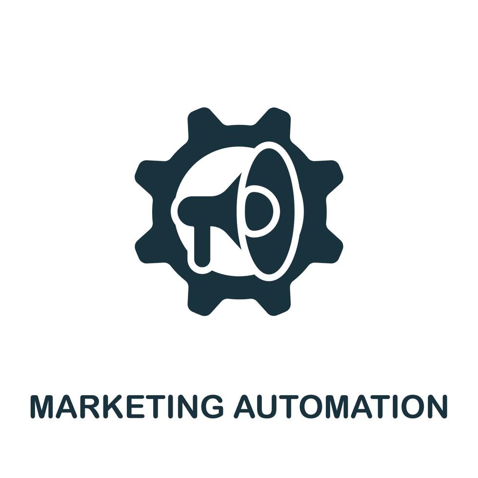 Symbol für Marketingautomatisierung. einfaches Element aus der Content-Marketing-Sammlung. Symbol für kreative Marketingautomatisierung für Webdesign, Vorlagen, Infografiken und mehr vektor