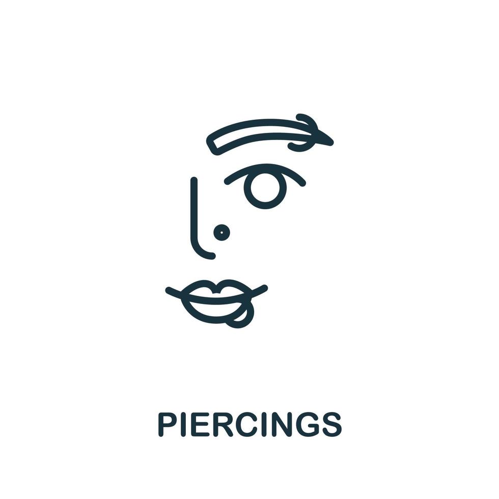 Piercings-Symbol. einfaches element aus der kosmetiksammlung. kreatives Piercings-Symbol für Webdesign, Vorlagen, Infografiken und mehr vektor