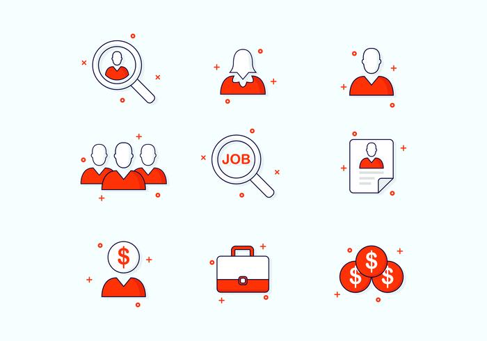 Jobsuche Icon Set vektor