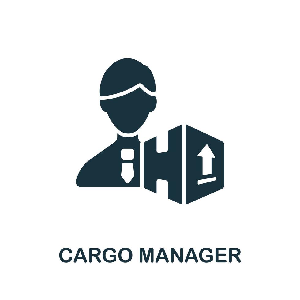 Cargo-Manager-Symbol. einfache Abbildung. Frachtmanager-Symbol für Webdesign, Vorlagen, Infografiken und mehr vektor