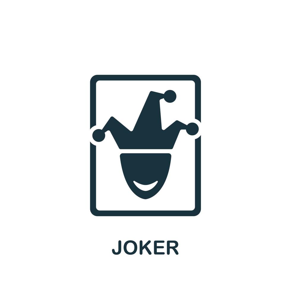 Joker-Symbol. einfaches Element aus der Casino-Sammlung. kreatives Joker-Symbol für Webdesign, Vorlagen, Infografiken und mehr vektor