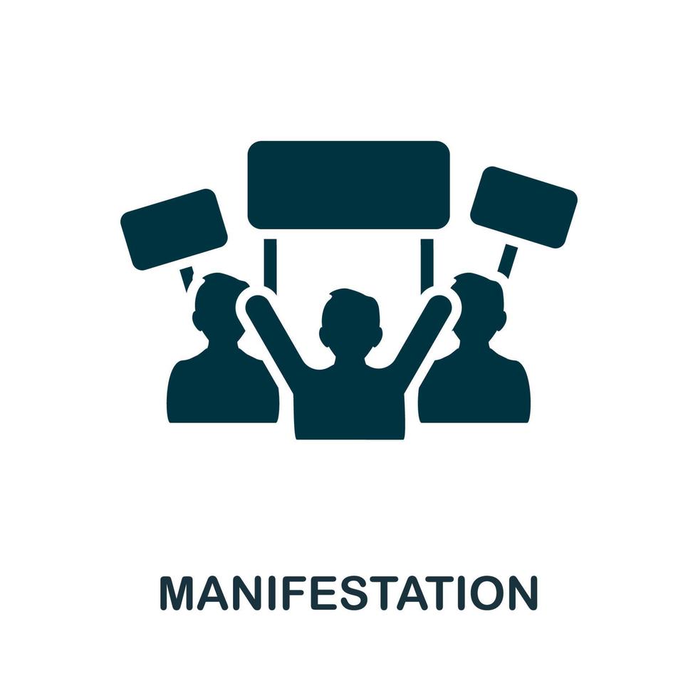 Manifestationssymbol. monochromes einfaches Element aus der Bürgerrechtssammlung. Symbol für kreative Manifestation für Webdesign, Vorlagen, Infografiken und mehr vektor