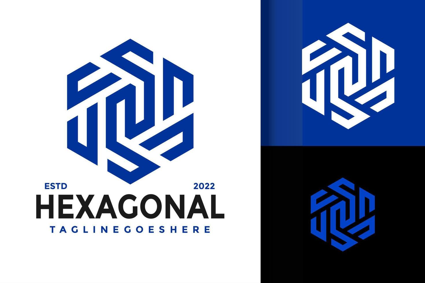buchstabe n hexagon logo logos design element stock vektor illustration vorlage