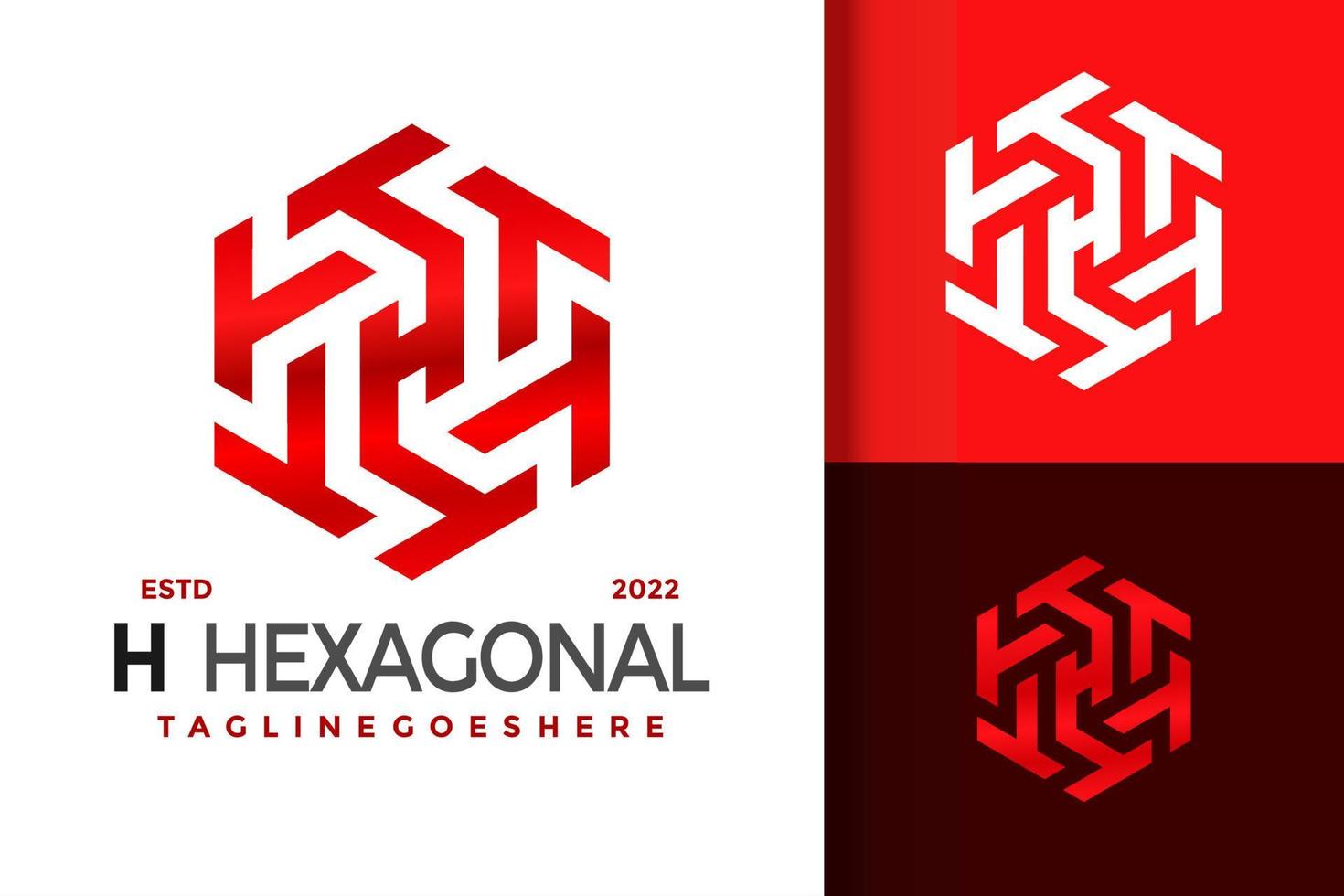 abstrakter buchstabe h hexagon logo logos design element stock vektor illustration vorlage