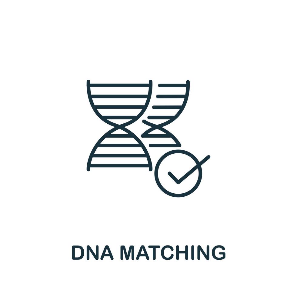 dna metching ikon från autentisering samling. enkel linje element dna metching symbol för mallar, webb design och infographics vektor