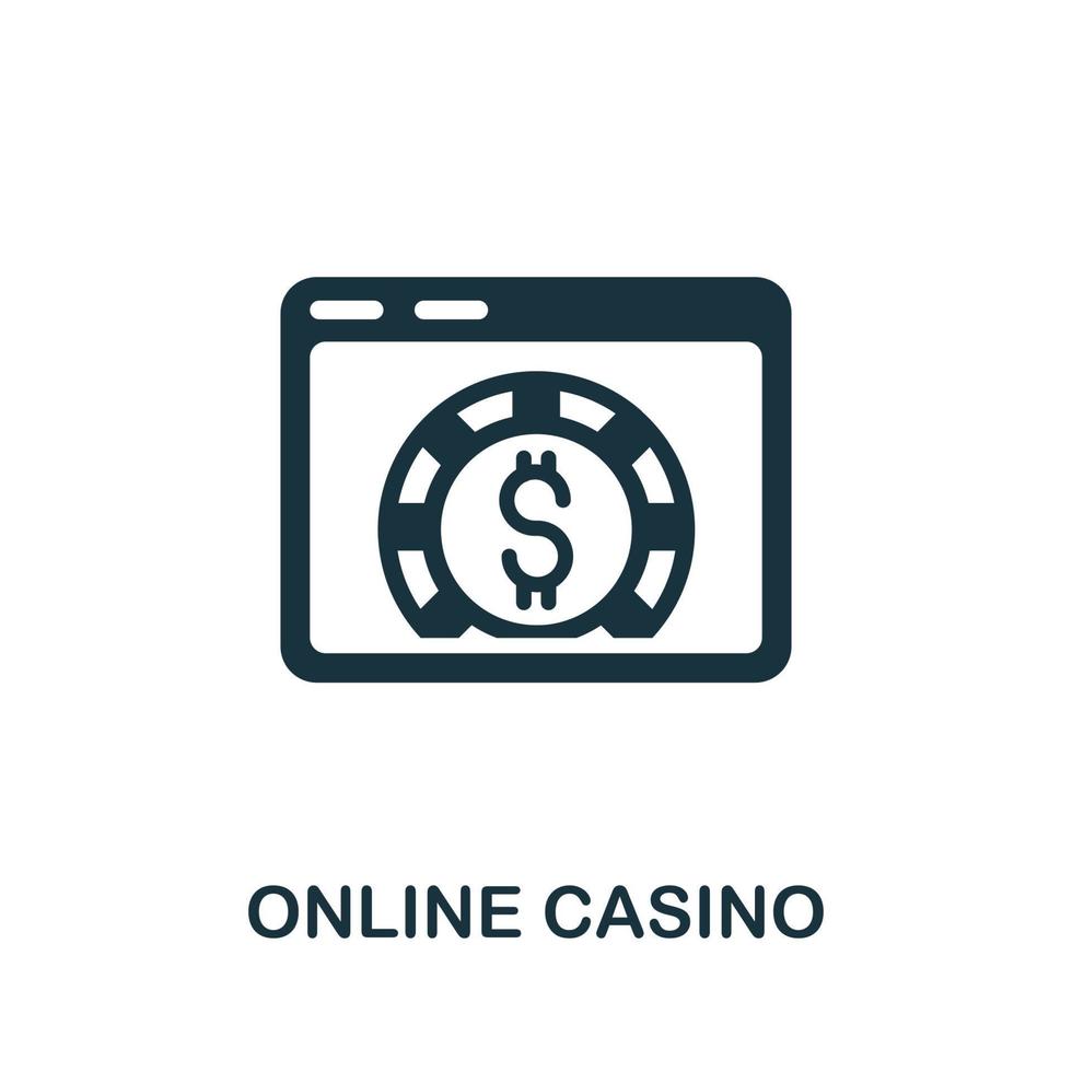 Online-Casino-Symbol. einfaches Element aus der Casino-Sammlung. kreatives Online-Casino-Symbol für Webdesign, Vorlagen, Infografiken und mehr vektor