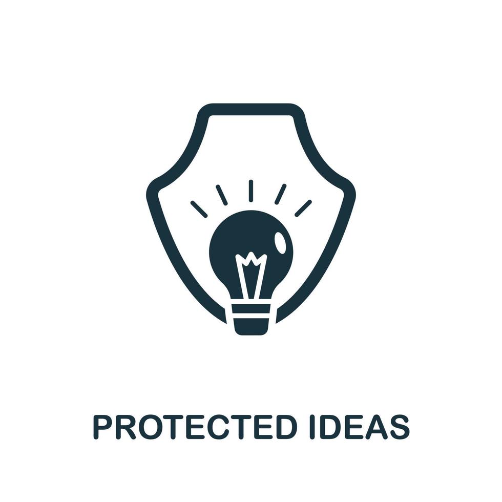 skyddade idéer ikon. enkel illustration från digital lag samling. kreativ skyddade idéer ikon för webb design, mallar, infographics och Mer vektor