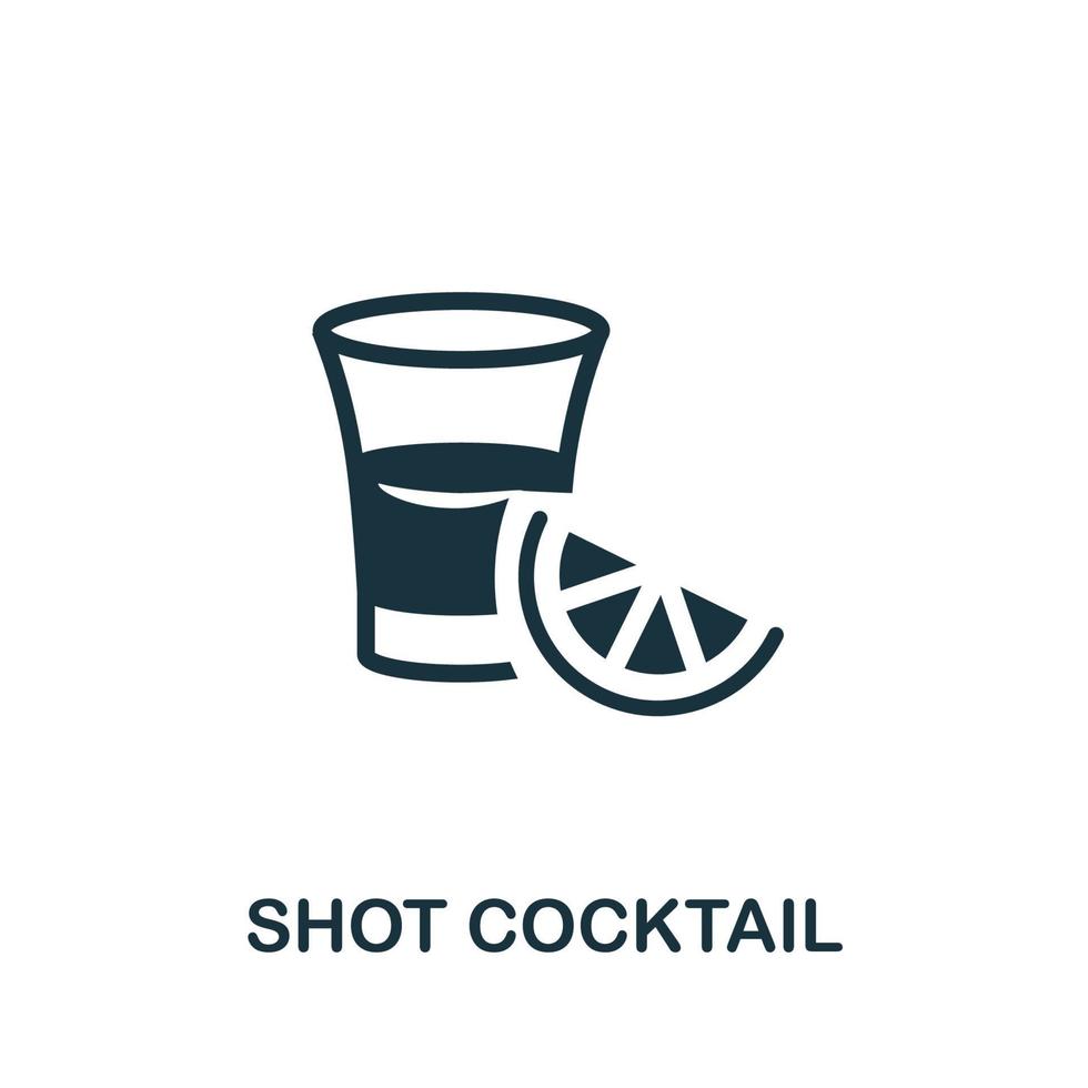Shot-Cocktail-Symbol. einfaches element aus der getränkesammlung. kreatives Shot-Cocktail-Symbol für Webdesign, Vorlagen, Infografiken und mehr vektor