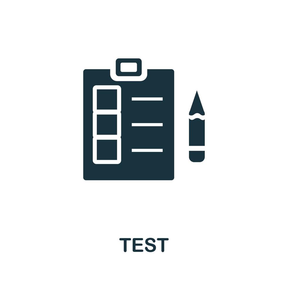 Testsymbol. einfache illustration aus der kreativpaketsammlung. kreatives Testsymbol für Webdesign, Vorlagen, Infografiken und mehr vektor