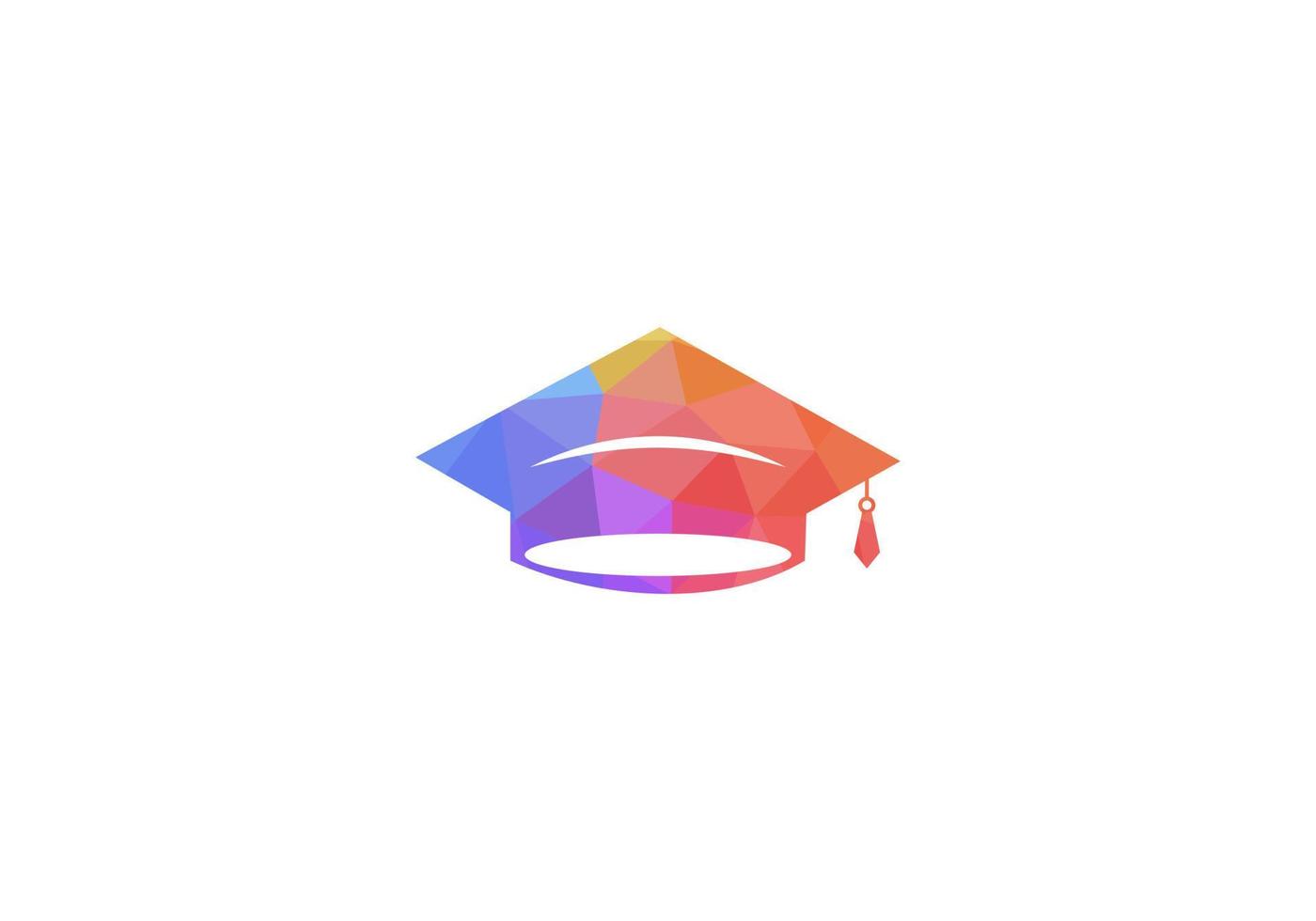Flache Ikone der Graduierungshut-Mütze. Graduierungsuniversitätsquadratkappenikone lokalisiert auf weißem Hintergrund vektor