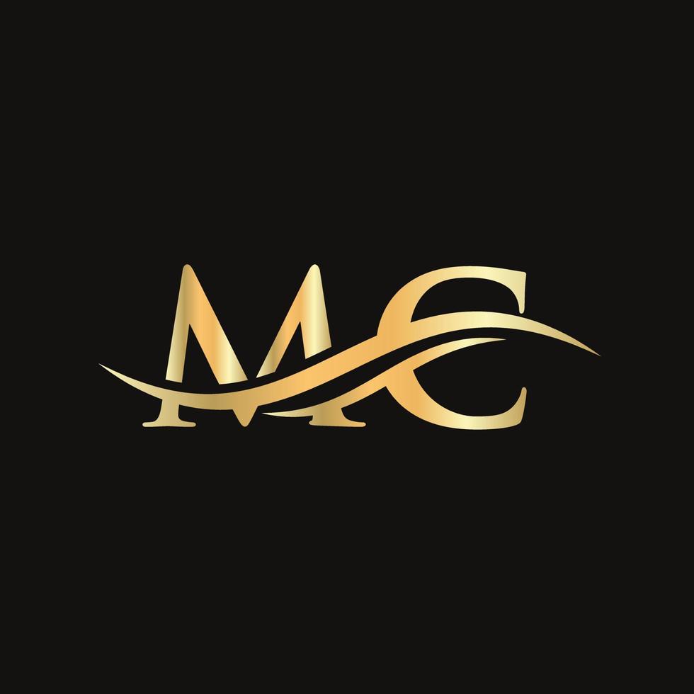 mc logotyp design. första mc brev logotyp design vektor