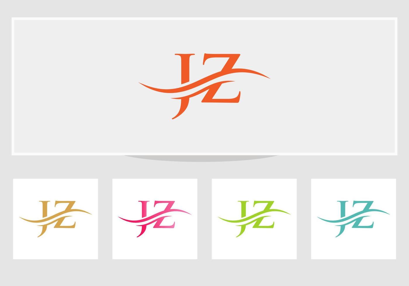 jz-Logo-Design-Vektor. Swoosh-Buchstabe jz-Logo-Design. anfänglicher jz-buchstabe verknüpfte logo-vektorvorlage vektor