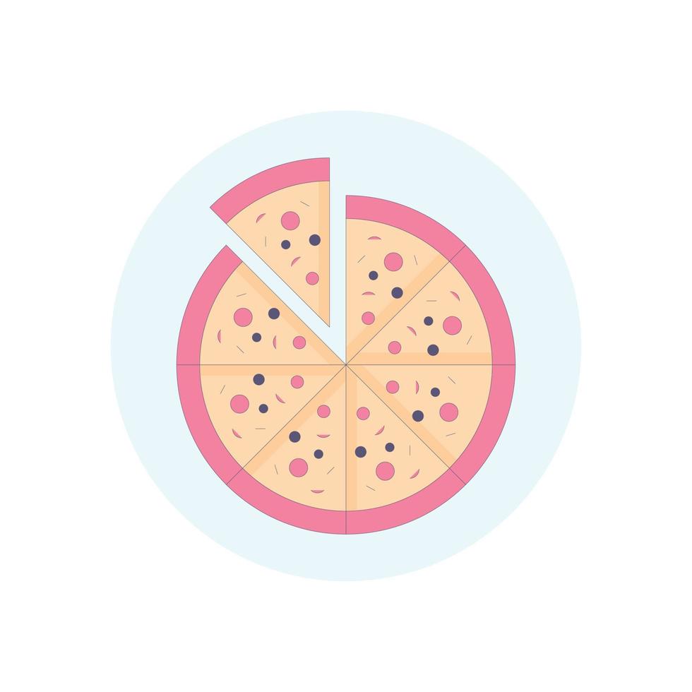 Pizza-Vektor-Icon-Stil gefüllt Umriss-Illustration. eps 10-Datei vektor