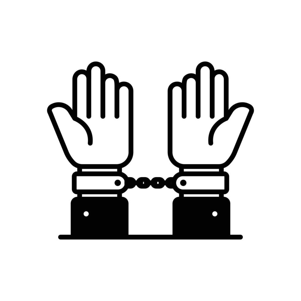 Handschellen Vektor-Glyphen-Symbol Stil Illustration. eps 10-Datei vektor