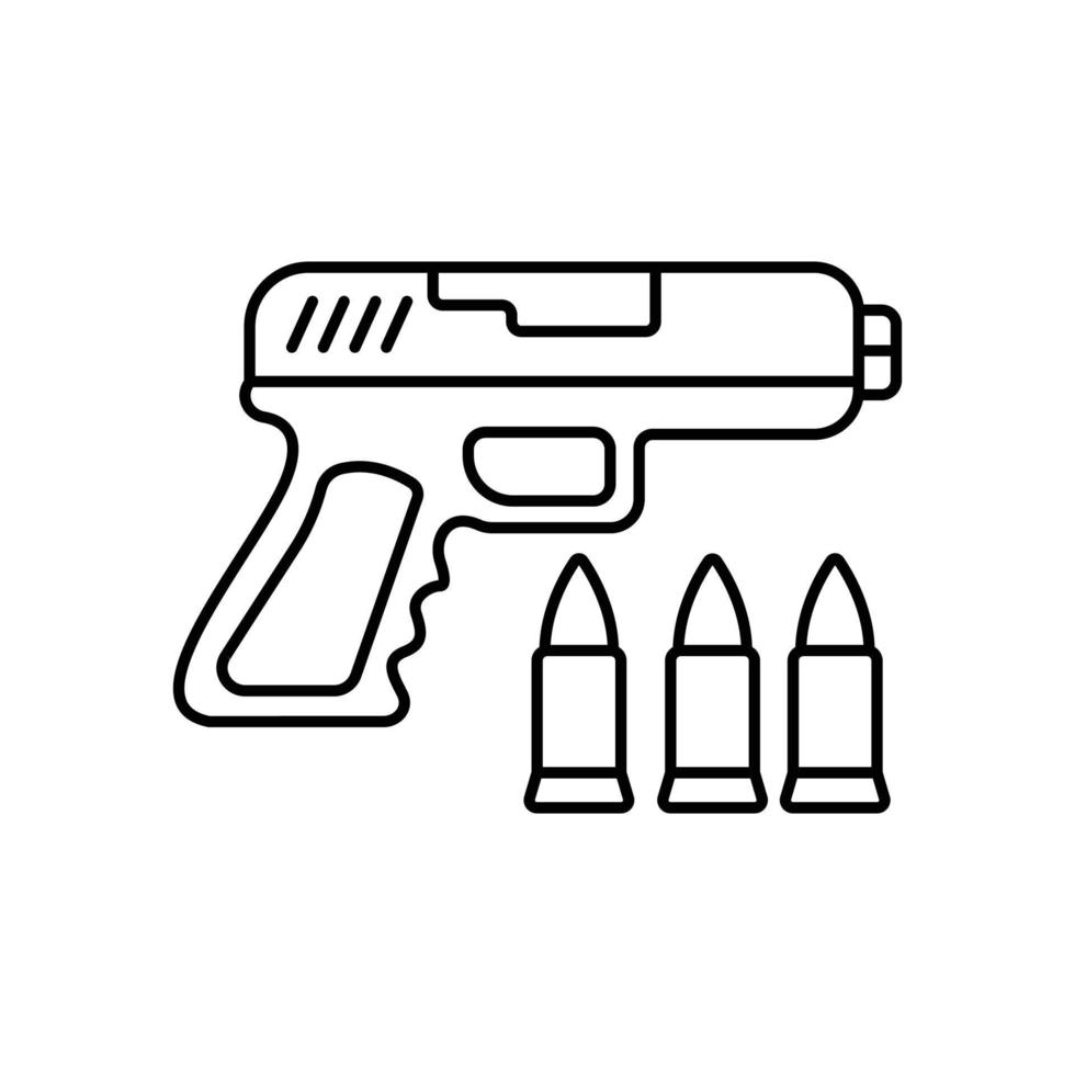 pistol vektor linje ikon stil illustration. eps 10 fil