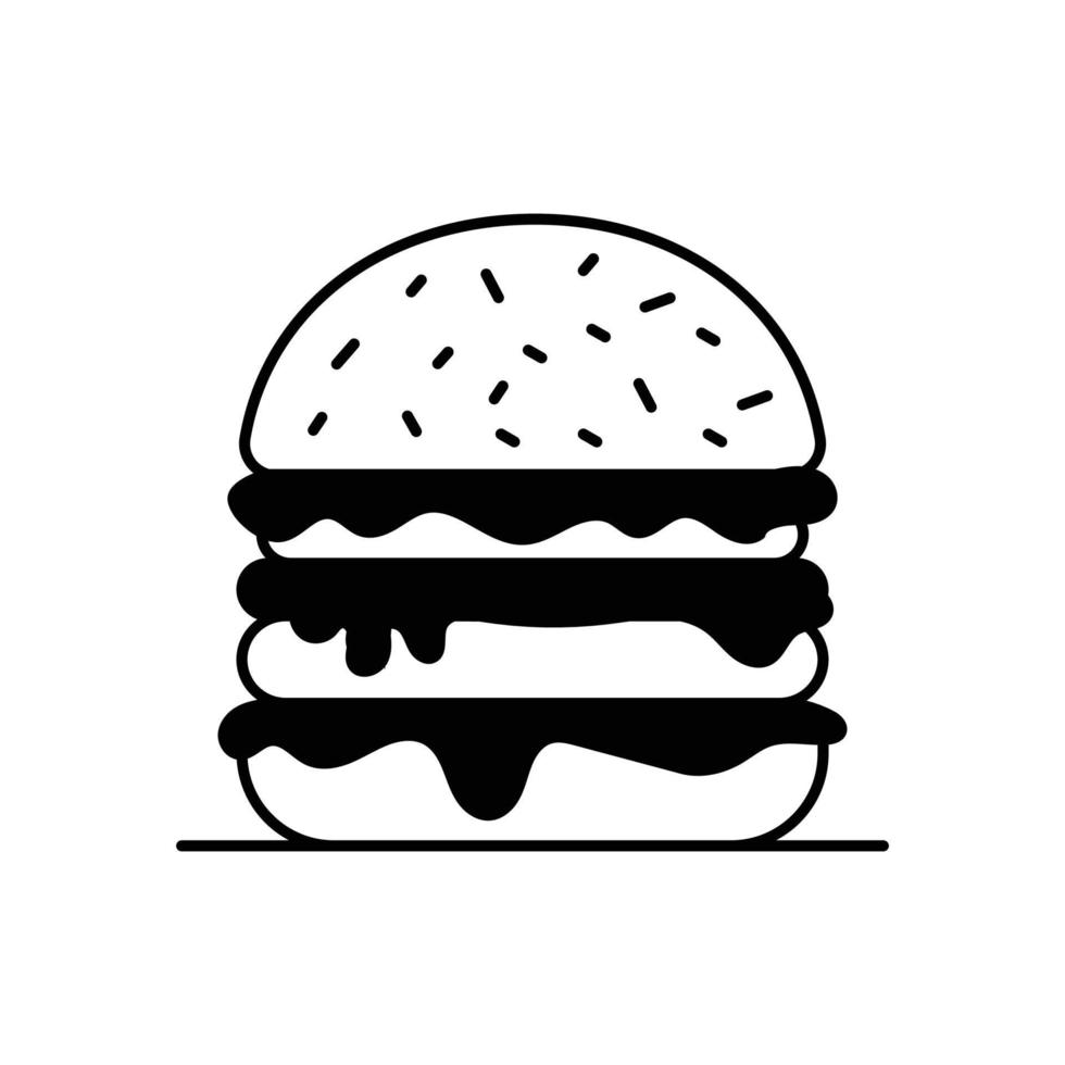 burger vektor ikon gylph stil illustration. eps 10 fil