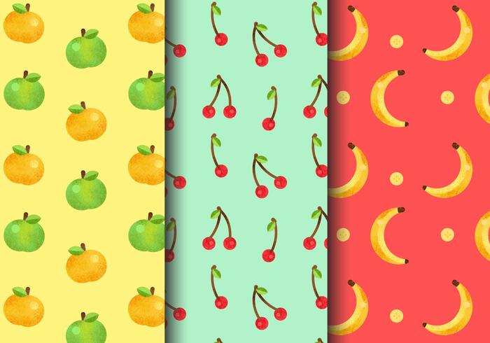 Gratis Seamless Fruit Patterns vektor