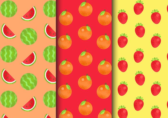 Gratis Seamless Fruit Patterns vektor