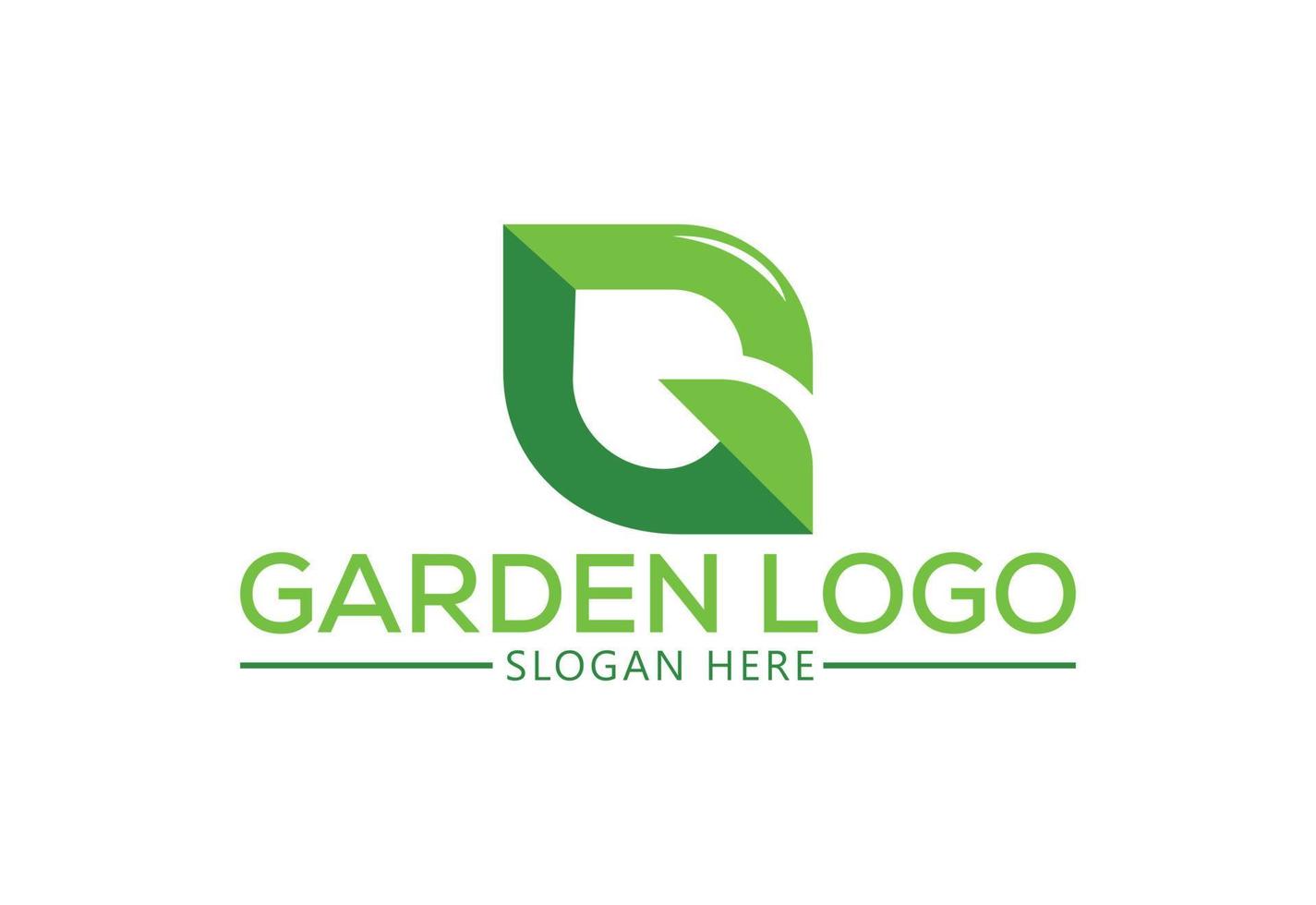 grünes Garten-Logo-Design, Vektor-Design-Vorlage vektor