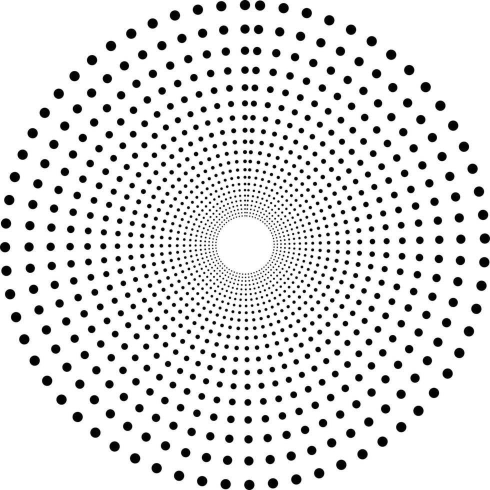 svart abstrakt vektor cirkel ram halvton prickar logotyp emblem design element för medicinsk, behandling, kosmetisk. runda gräns ikon använder sig av halvton cirkel prickar.
